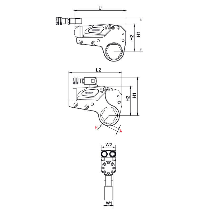 Low Profile Torque Wrench Ahw Series Aeroboom 2422